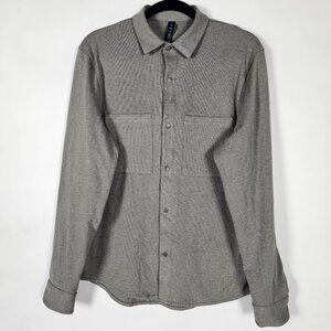 Lululemon Knit Stretch Mens Small Long Sleeve Snap Shirt